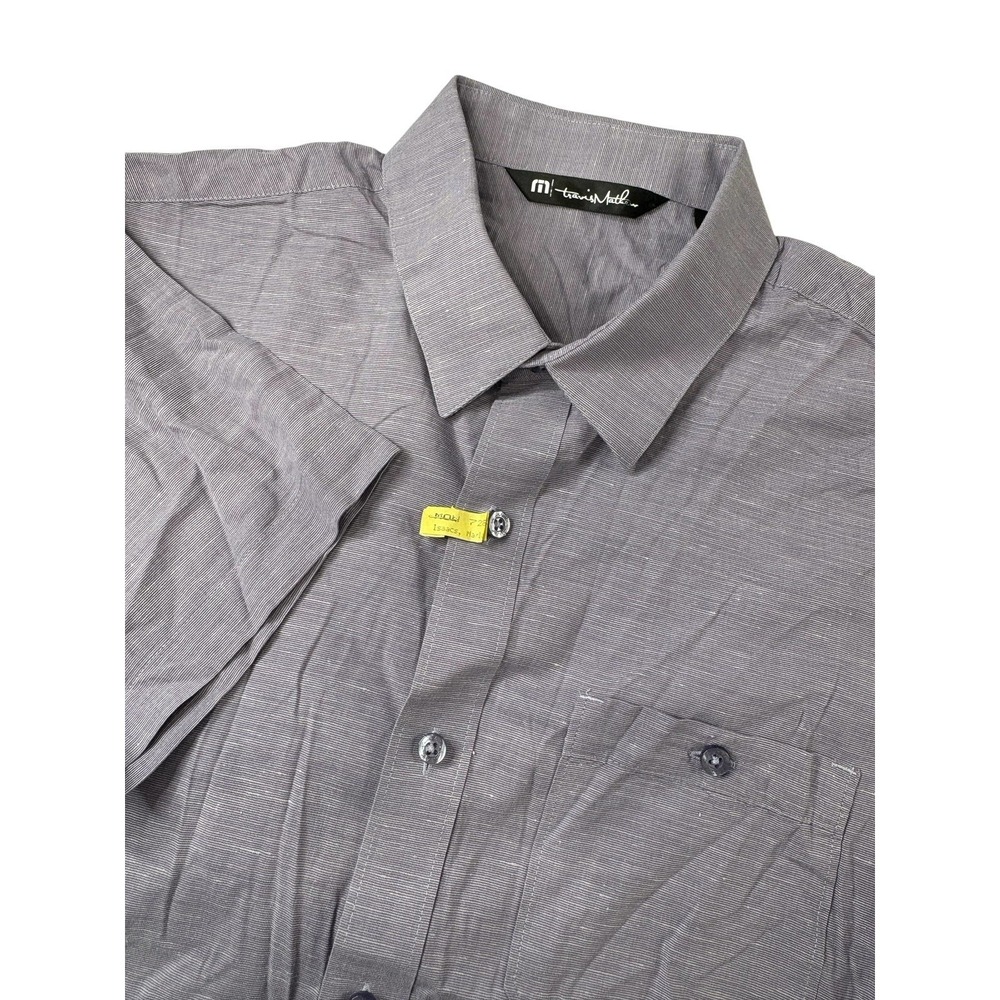 Travis Mathew Shirt Mens Medium Purple Studebaker Button Up Short Sleeve